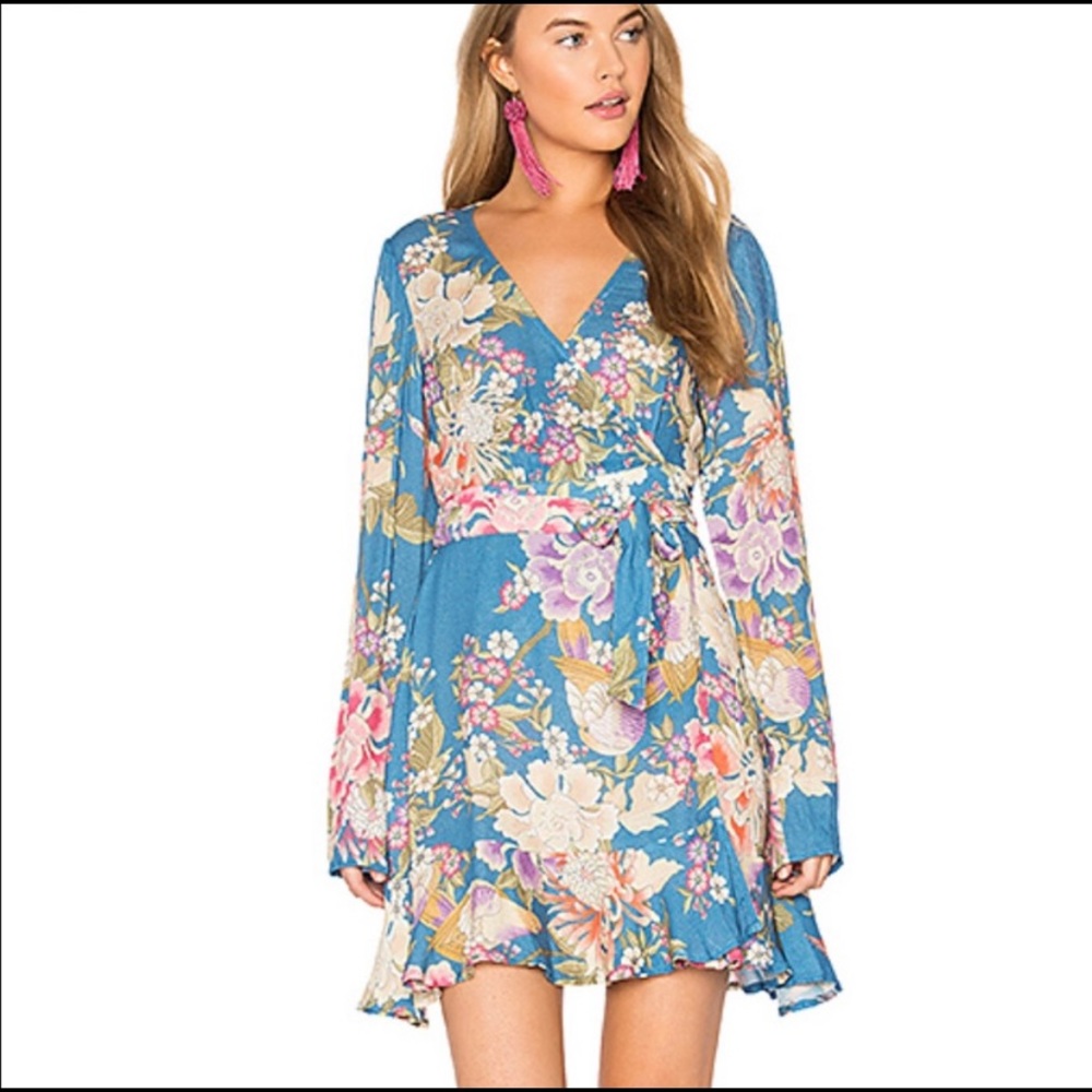 NWT Spell and the Gypsy Blue Skies Wrap Dress